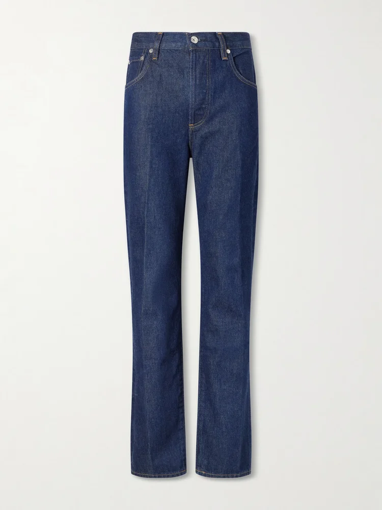 90's French high-waist straight-leg jeans