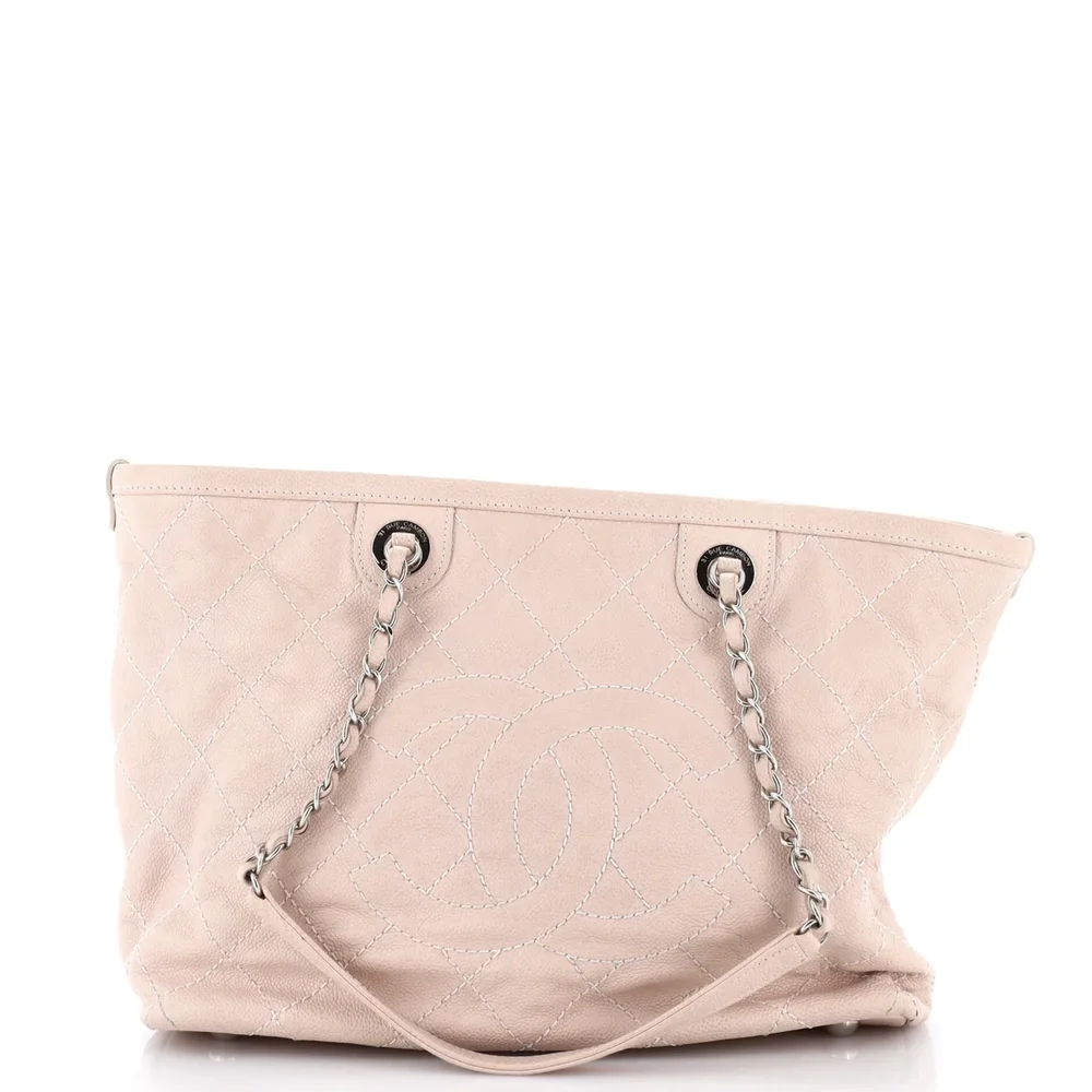 Chanel CC Daily Shopping Tote Quilted Caviar Small