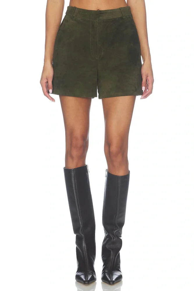 Lamb Leather Suede Short