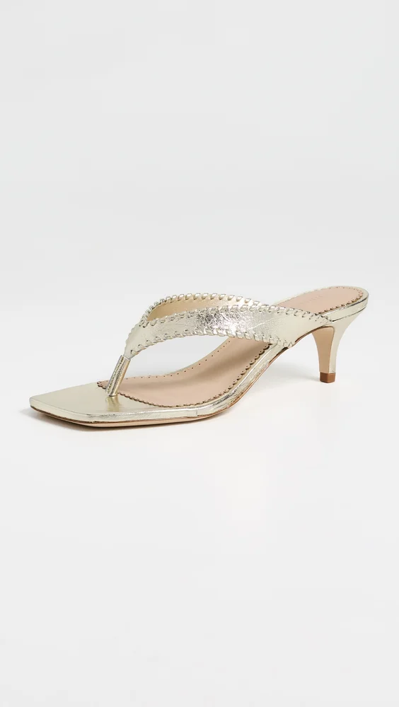 Frankie Metallic Kitten Heel Sandals