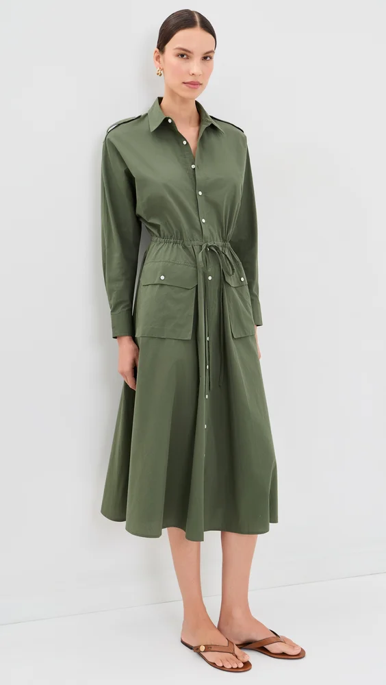 Long Sleeve Collared Shirt Dress
