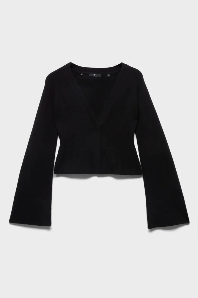 LARGE RIB CARDIGAN in Cashmere Coal