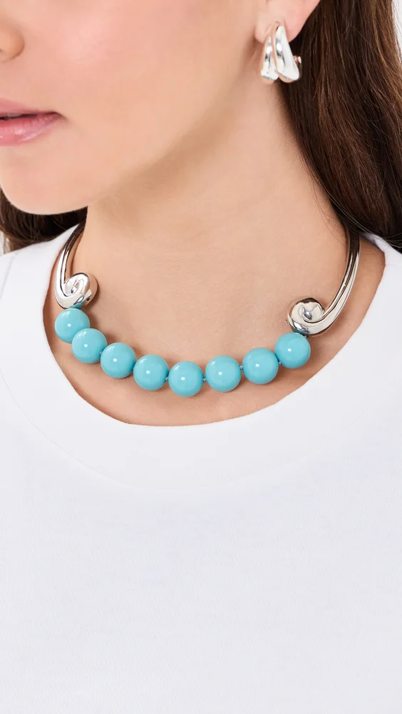 Silver Bib Hook Clasp Necklace