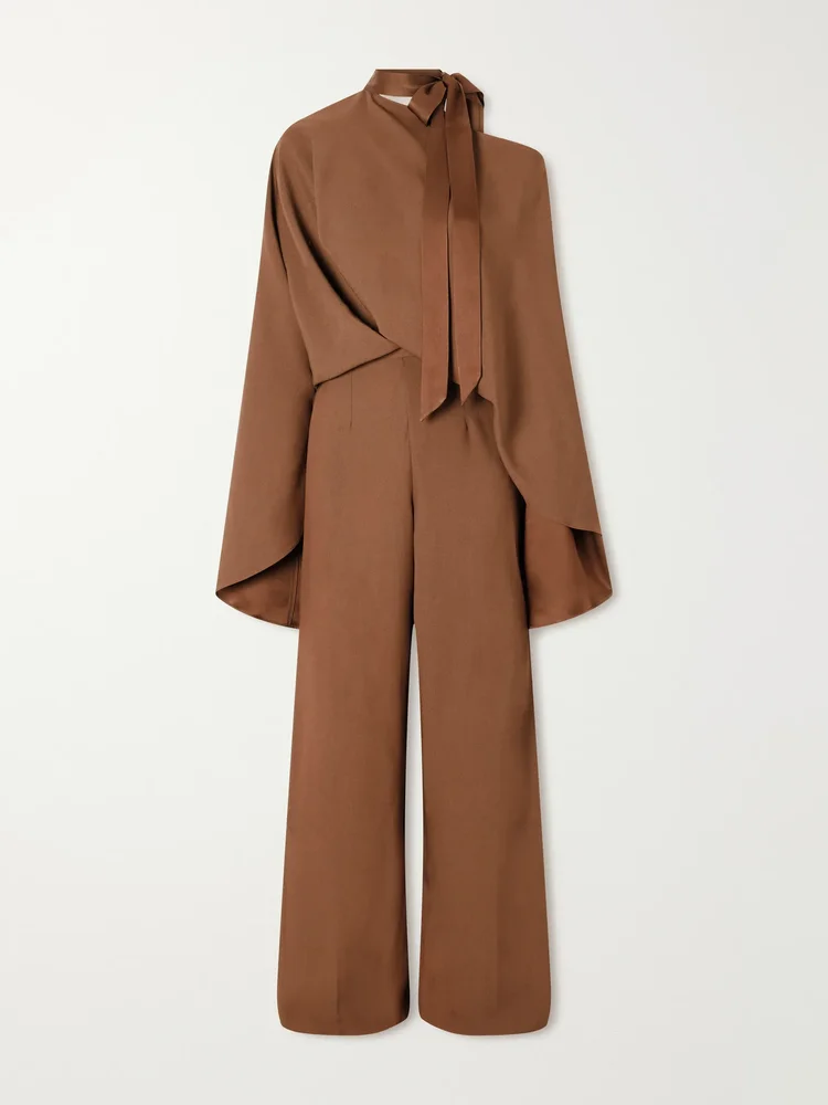 Brooks crepe full-length jumpsuit