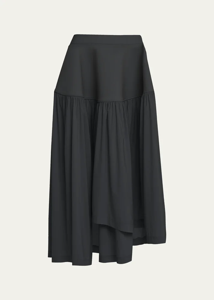 Mute Winding Asymmetric Midi Skirt