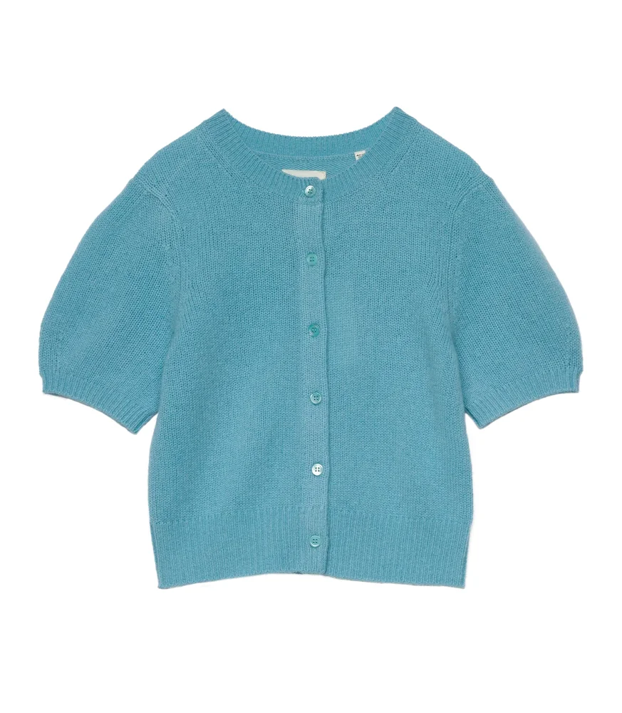 Alesia Cashmere Cardigan -- Deep Aquamarine
