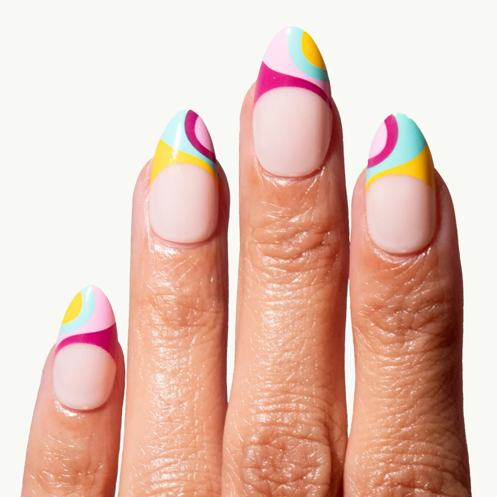 French But American Chill Tips Press-On Nails