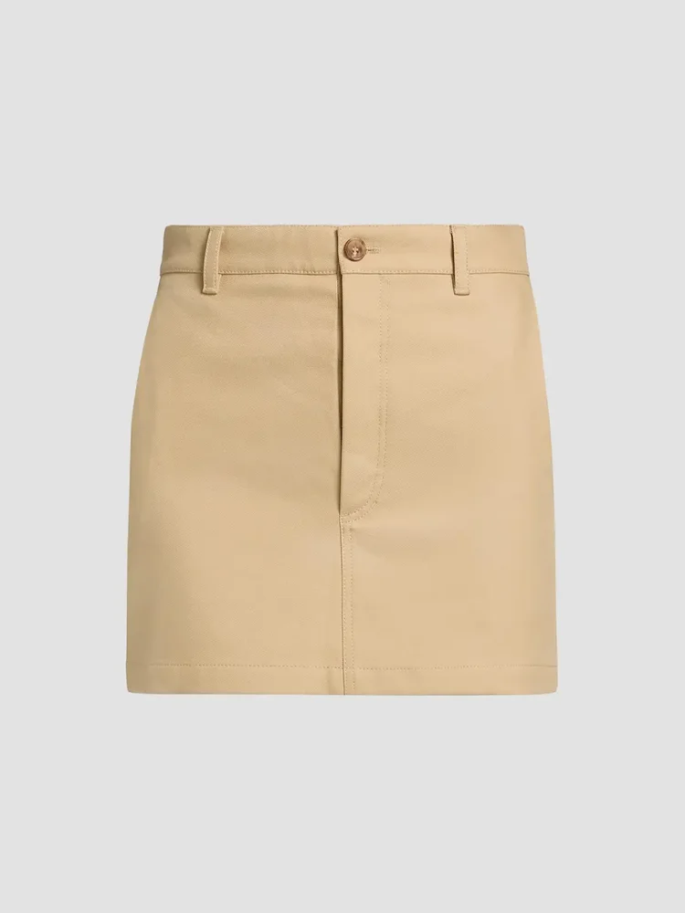 Drill Cotton Twill Miniskirt