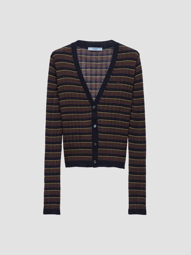 Striped Cashmere and Silk Cardigan