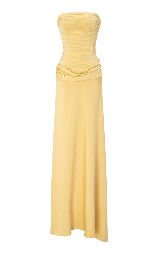 Draped Silk Satin Gown