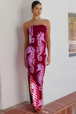 Mesa Strapless Column Midi Dress by Celandine