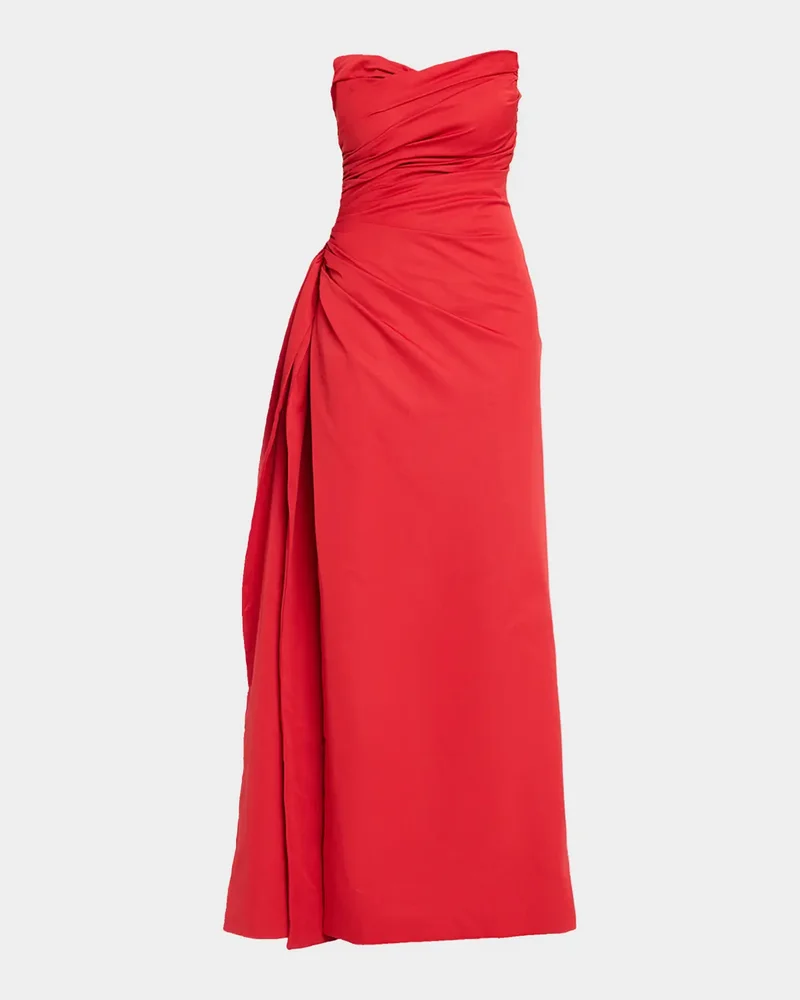 Tiphanie Strapless Draped Faille Gown