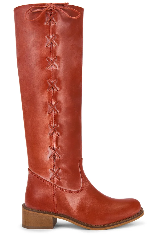 Ann Gaucho Boot With Side Laces