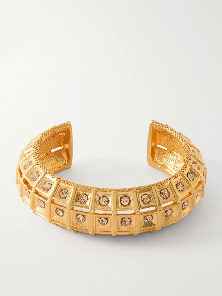 Lobster Vibe gold-plated crystal cuff