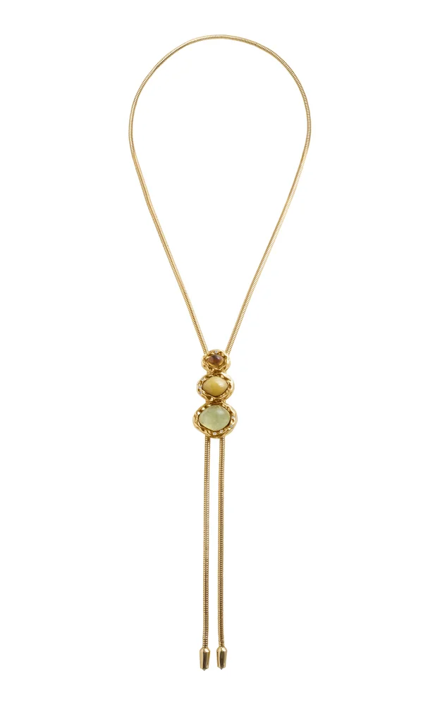 The Merriam In Gold With Citrine, Yellow Opal And Prehnite