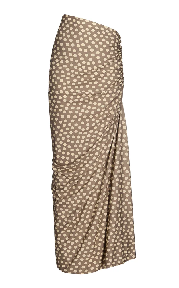 Gathered Jersey Maxi Skirt