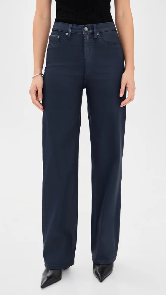 Karmine Refined Wide Leg Coated Jeans