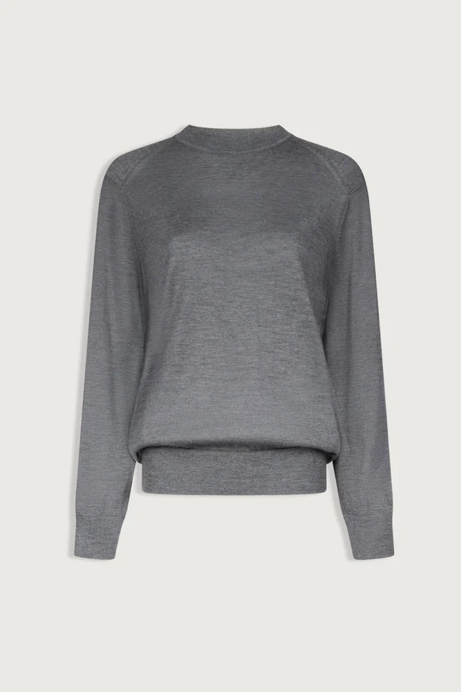 Ditto Fine Cashmere Long Sleeve Crew Sweater Anthracite