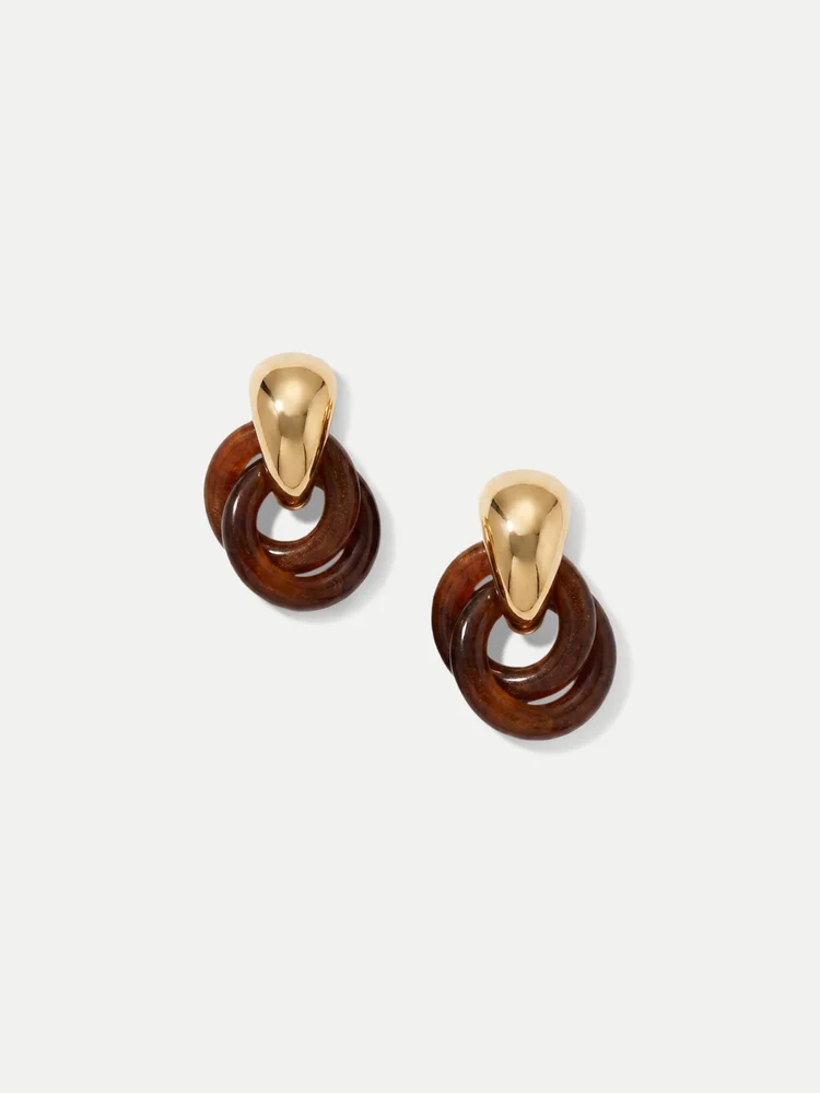 Resin Link Drop Hoop Earring