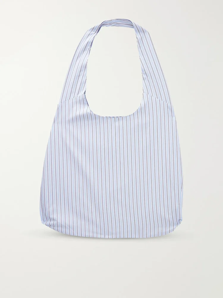 Port striped cotton shoulder bag