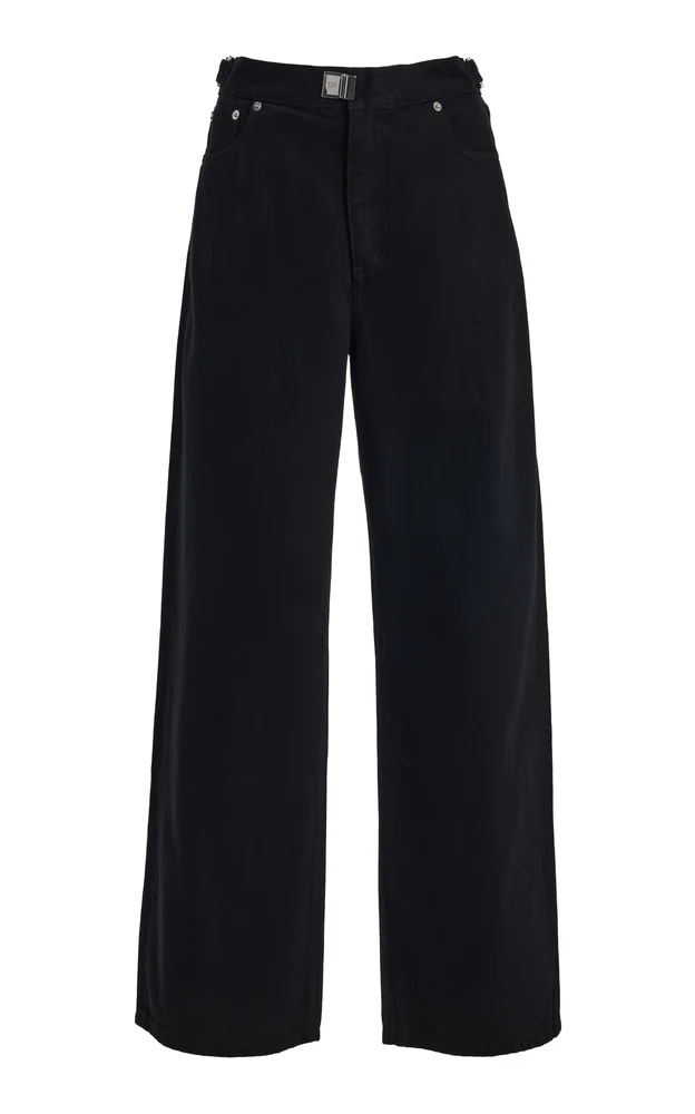 Buckle Rigid Mid-Rise Wide-Leg Jeans