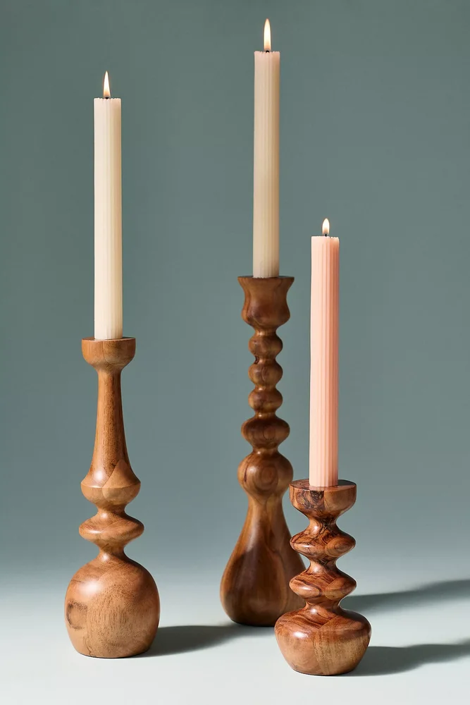 Helen Wooden Candle Holder, Small