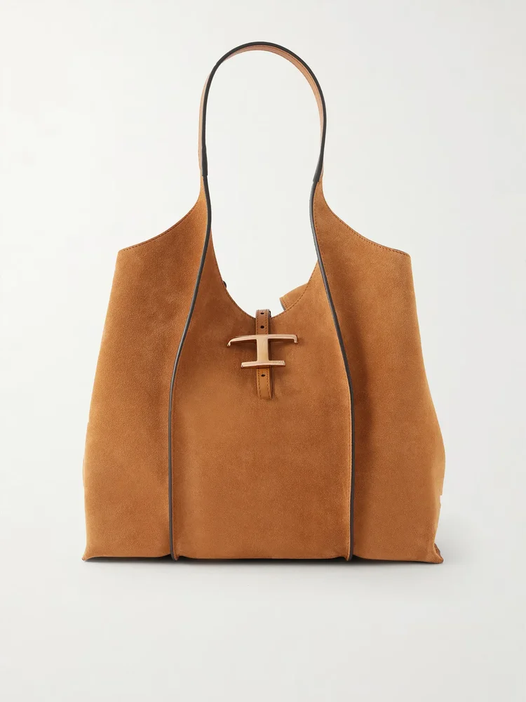 T Timeless medium suede shoulder bag