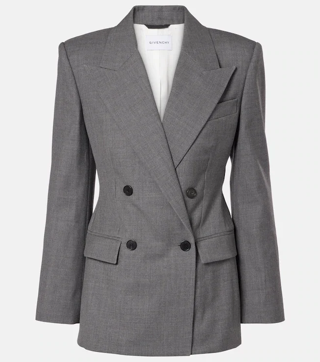 Double-breasted wool blazer