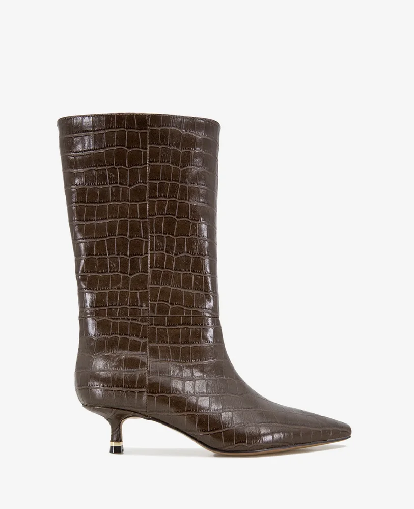 Meryl Leather Croco Bootie