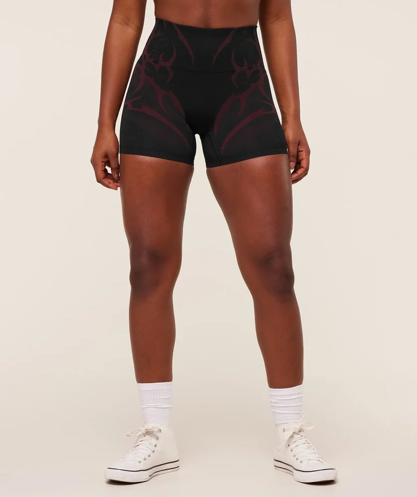 Gymshark Storm Seamless Shorts - Black/Rich Maroon