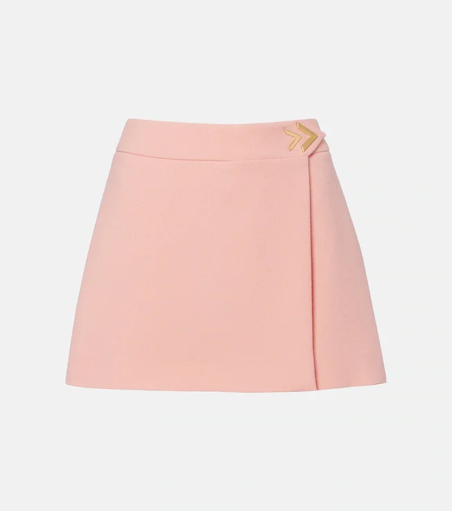 VGold virgin wool crêpe miniskirt