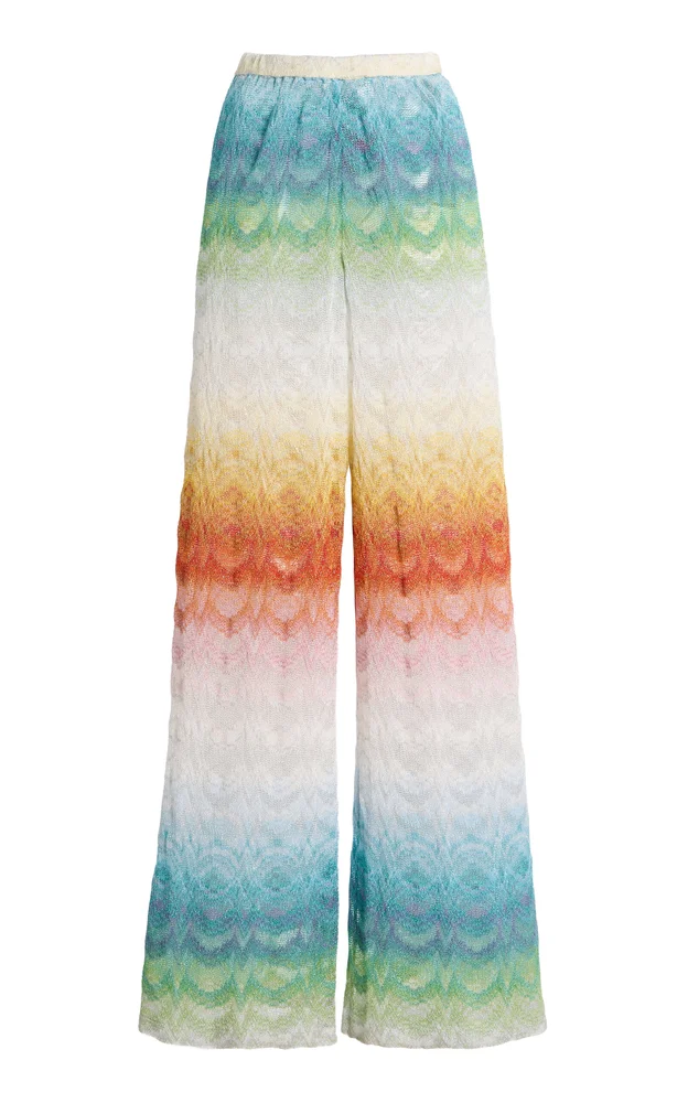 Metallic-Knit Pants