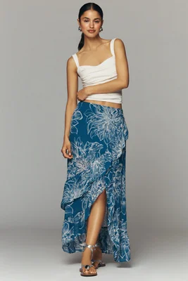 By Anthropologie Ruffle Cascade Skirt