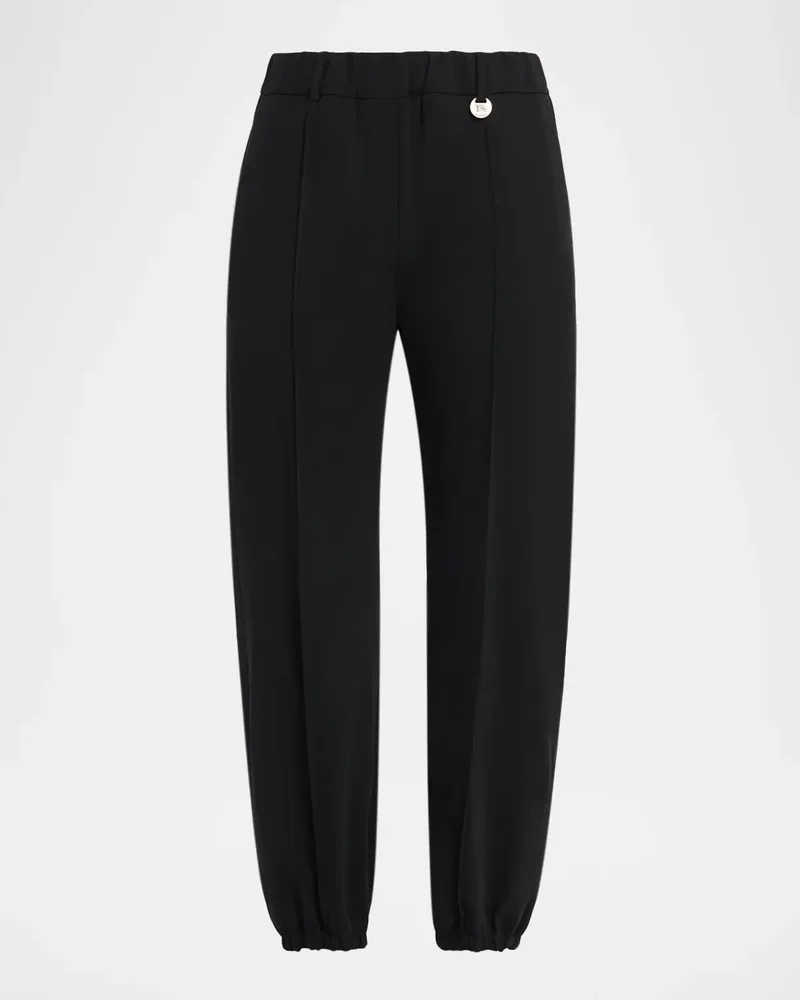 Lidian Wool Straight-Leg Crop Jogger Pants