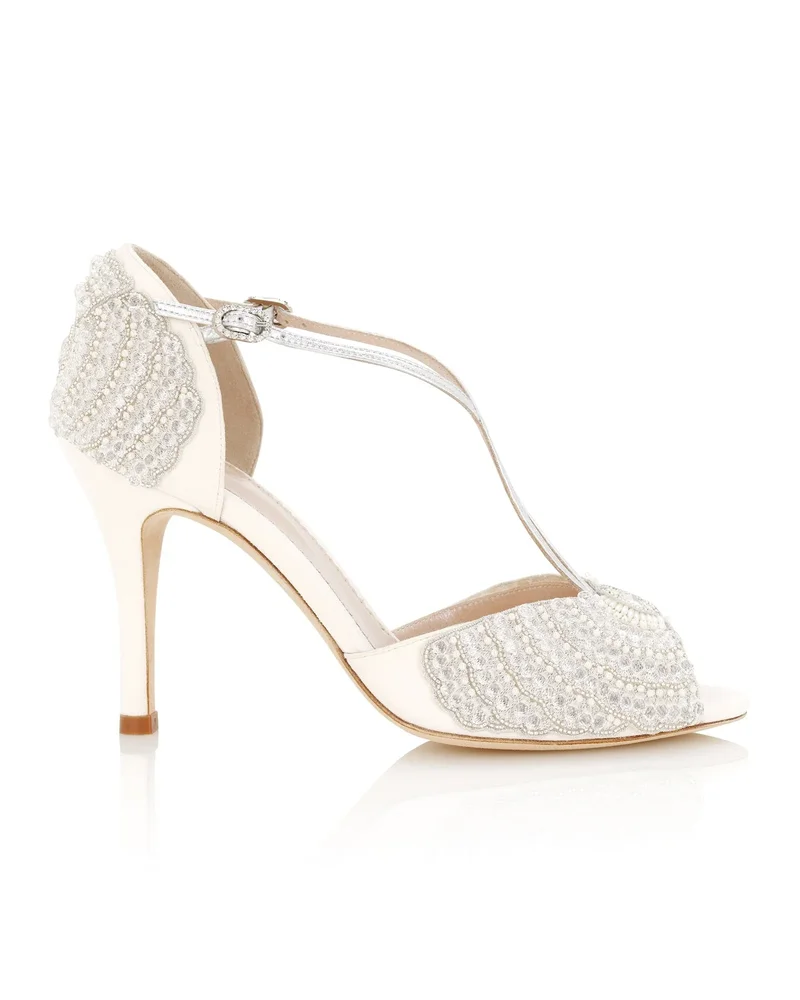 Gabriella Crystal Ivory Suede High Heel