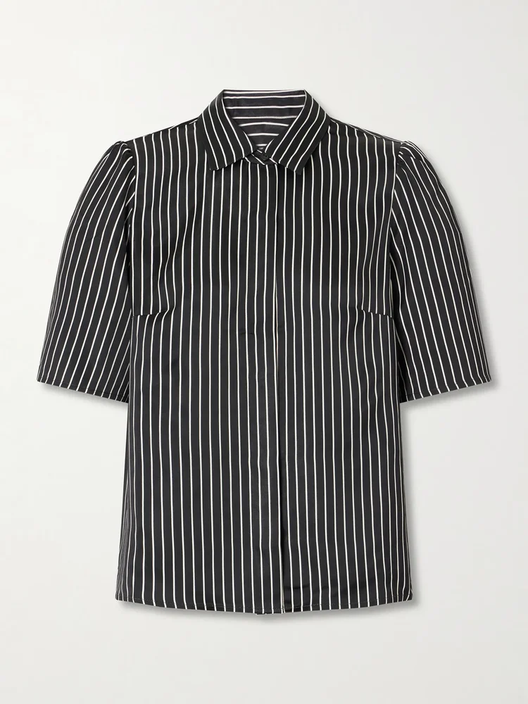 Striped habotai blouse