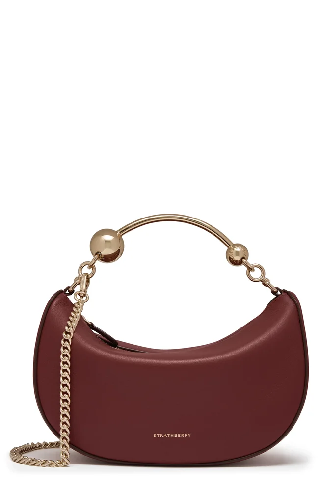 Mini Crescent Moon Leather Shoulder Bag
