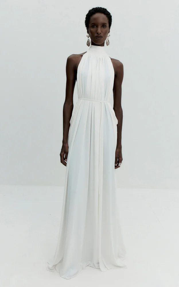 Luminara High-Neck Maxi Dress