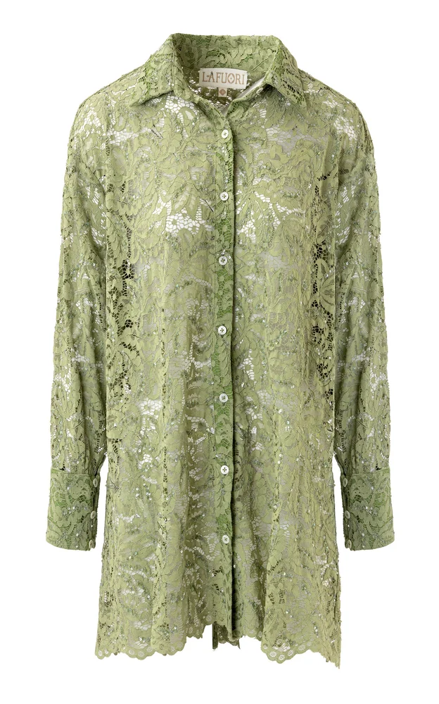 Sage Seduction Embroidered Shirt