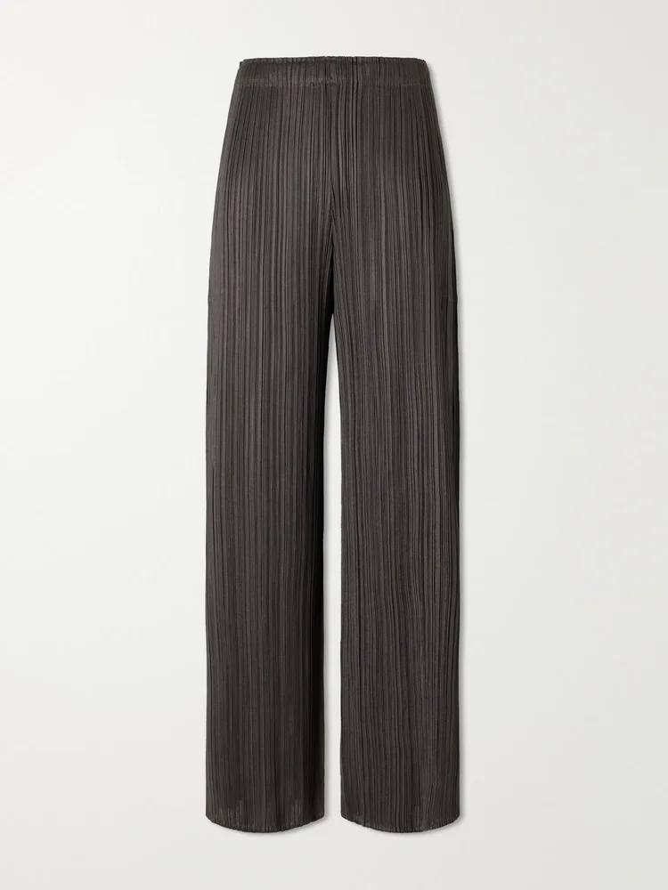 August plissé wide-leg pants