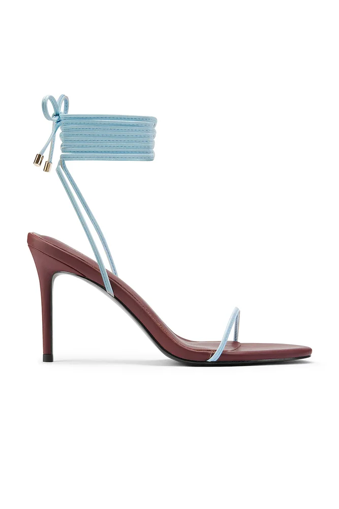 Barely There Lace Up Heel
