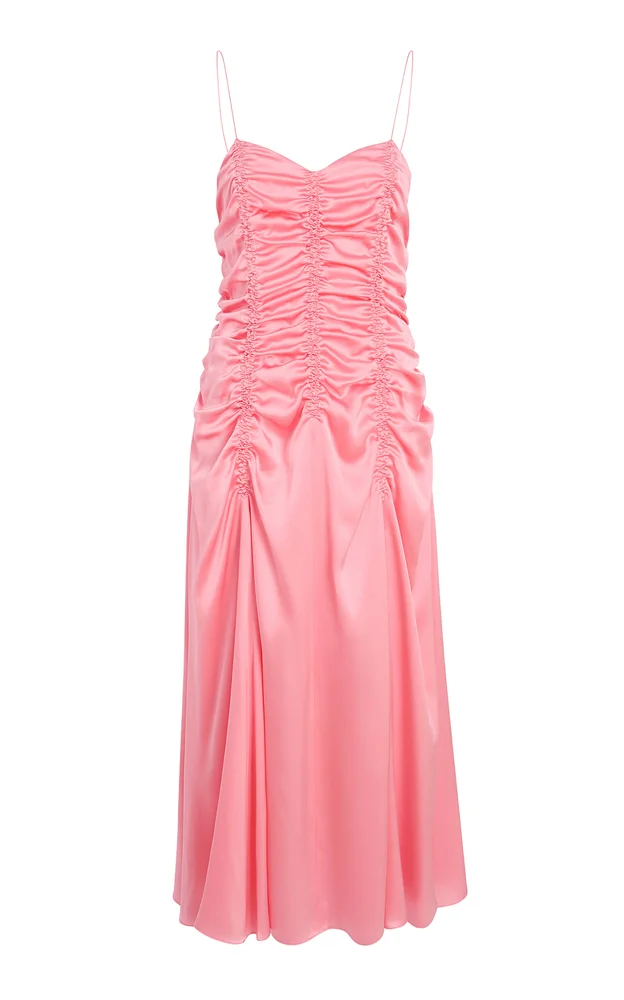 Raina Ruffled Silk Midi Dress
