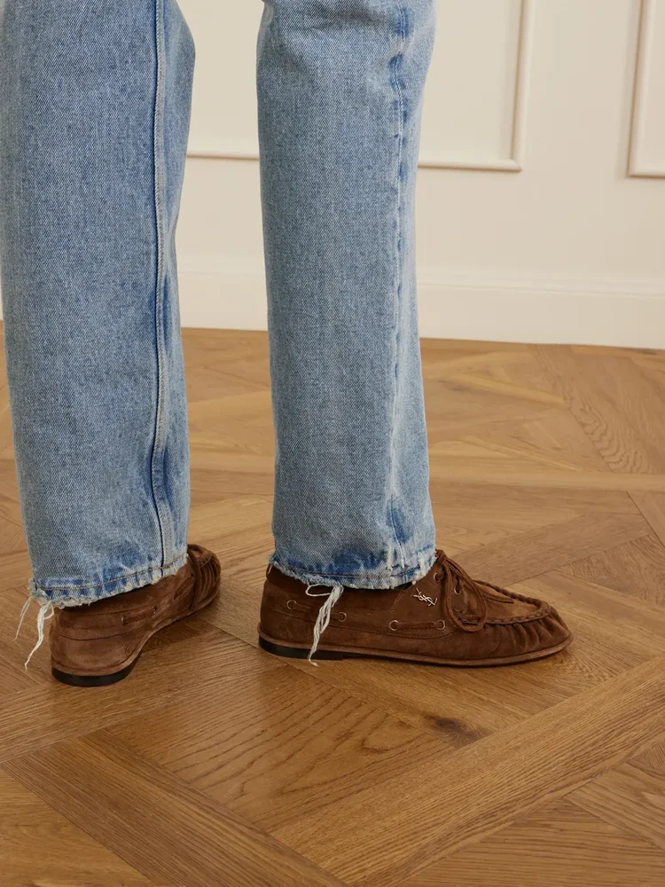 Le Loafer Bateau Cassandre-embellished suede loafers