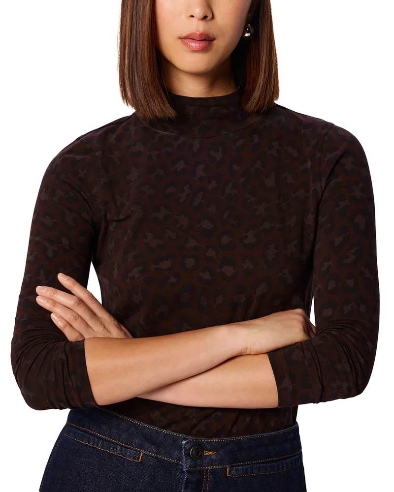Leopard Print Fitted Jersey Top