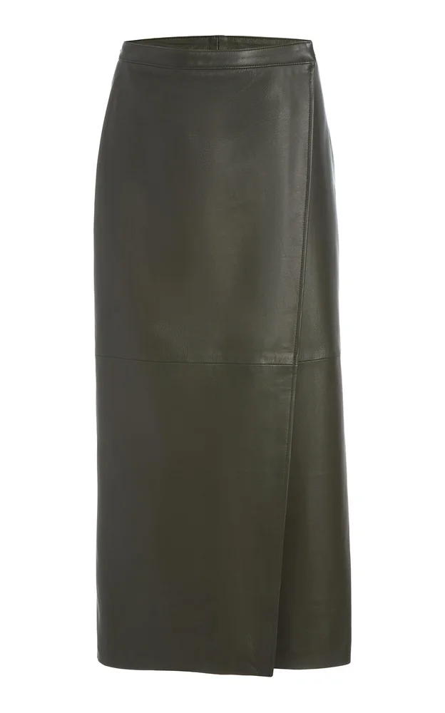 The Este Leather Maxi Skirt
