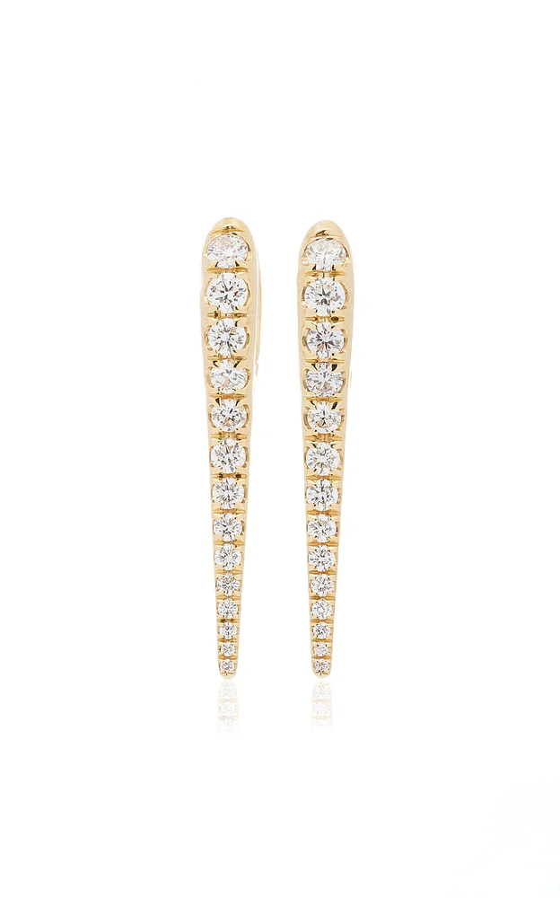 Small Lola Needle 18K Yellow Gold Diamond Earrings