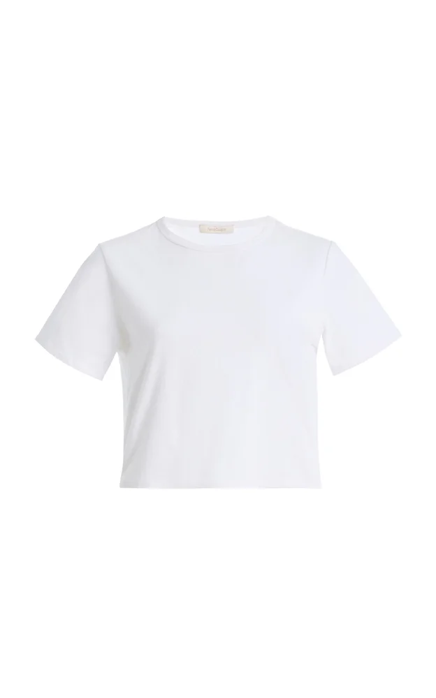 The Laura Cropped Cotton-Blend Top