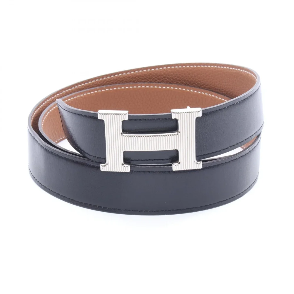 Pre-Owned H Storye Box Calf Togo Belt, Black