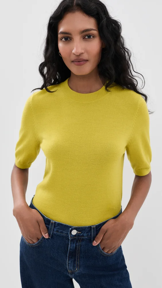 Fitted Wool Crew Sweater