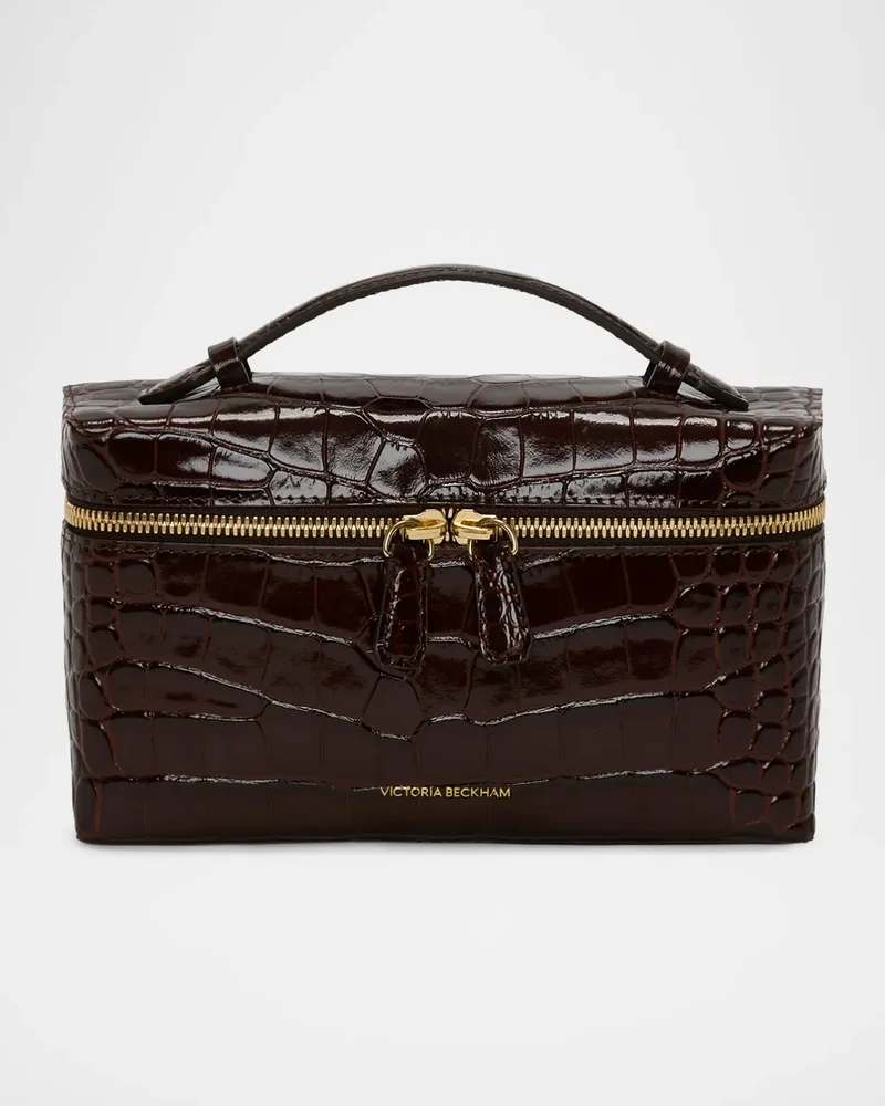 Dorian Croc-Embossed Vanity Crossbody Bag